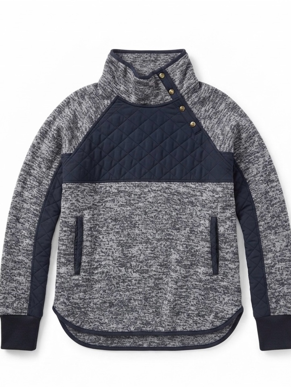 ✨ Abercrombie & Fitch Asymmetrical Quilted Snap-Up Fleece Pullover - XS ✨